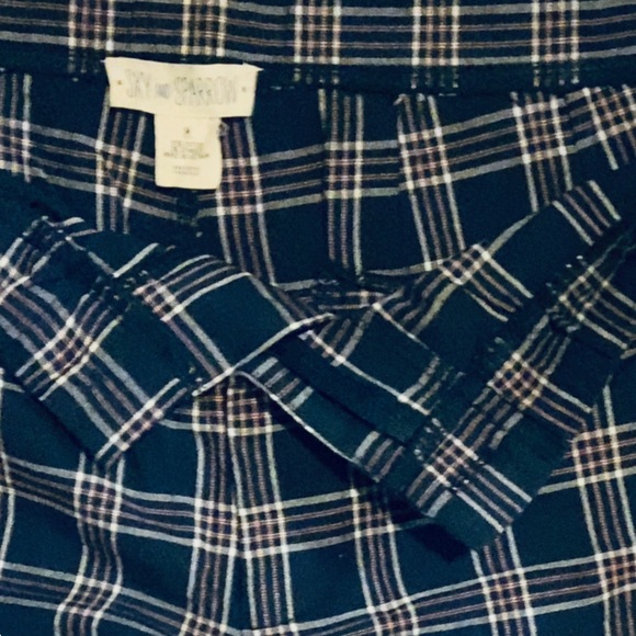 Sky and Sparrow Plaid Pants , Classic Straight Leg Relaxed Fit Plaid Pants - Picture 7 of 9